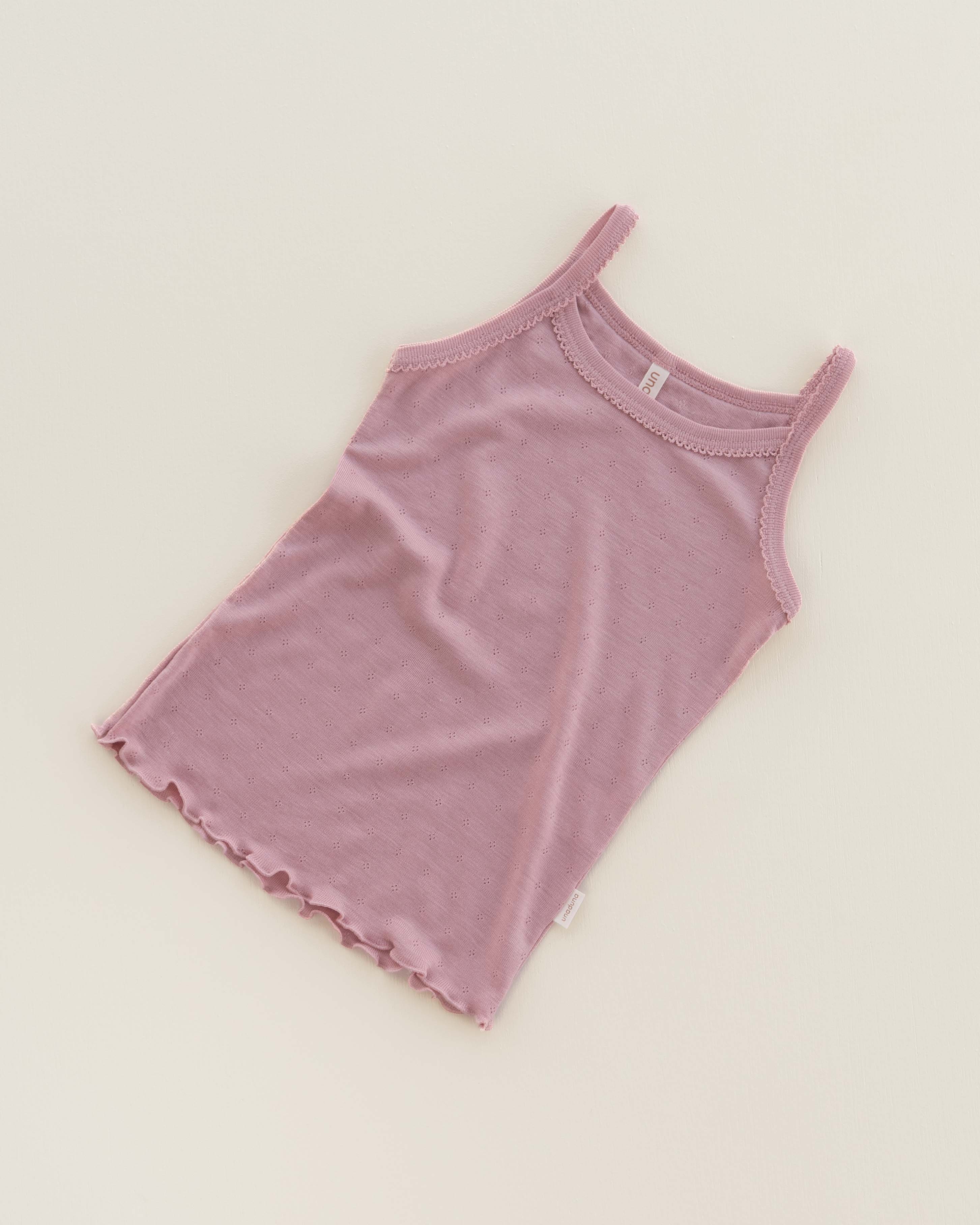 Summer children's shirt pointelle wool/silk - cameo rose 
