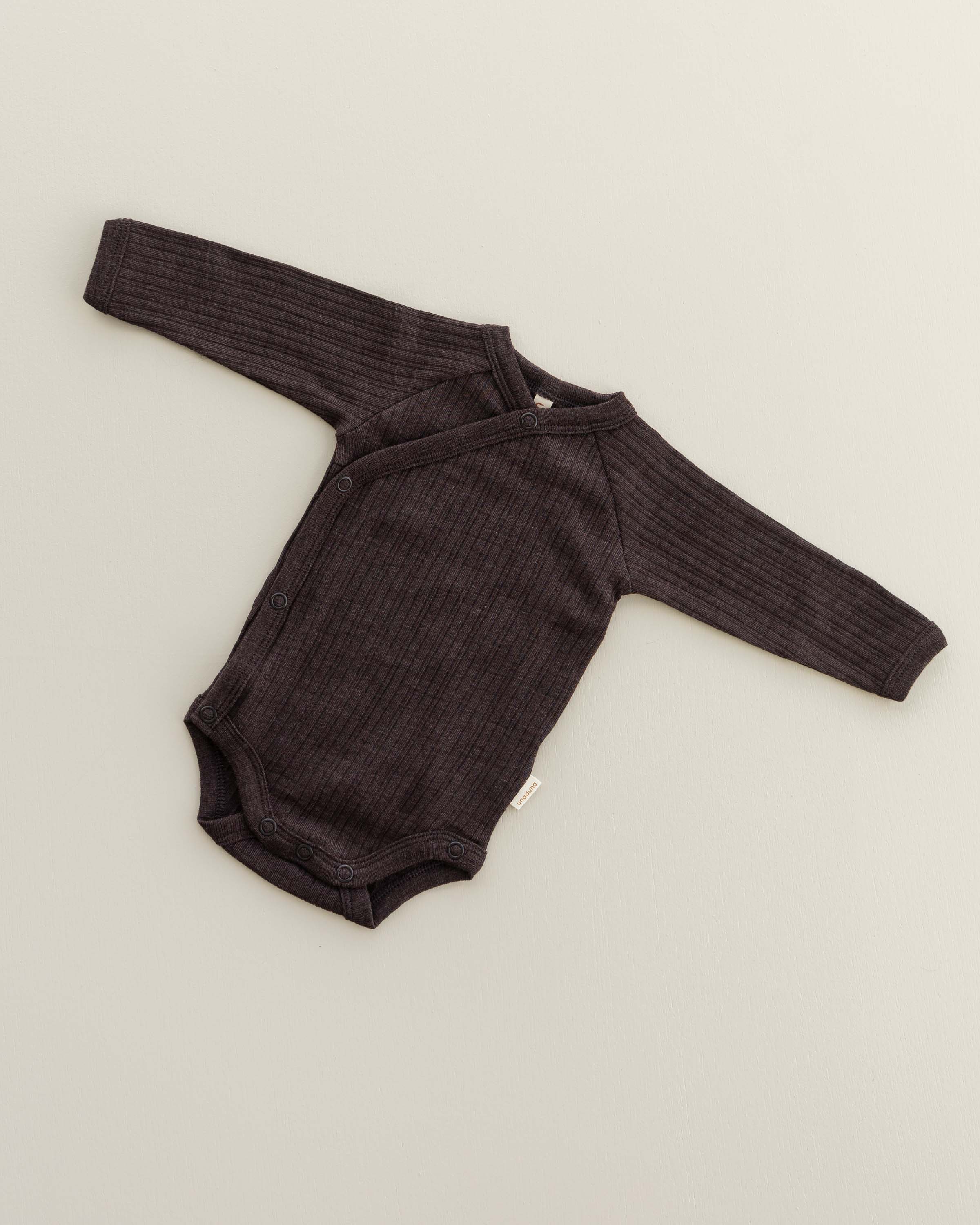 Wrap around body rib wool/silk - cocoa
