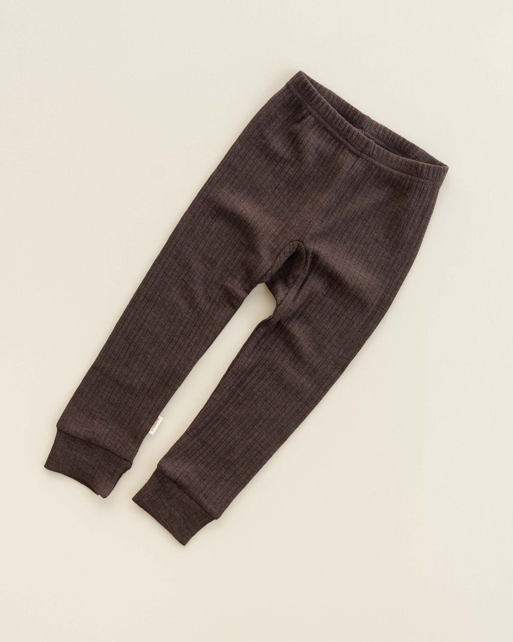 Kids leggings rib wool/silk - wakame