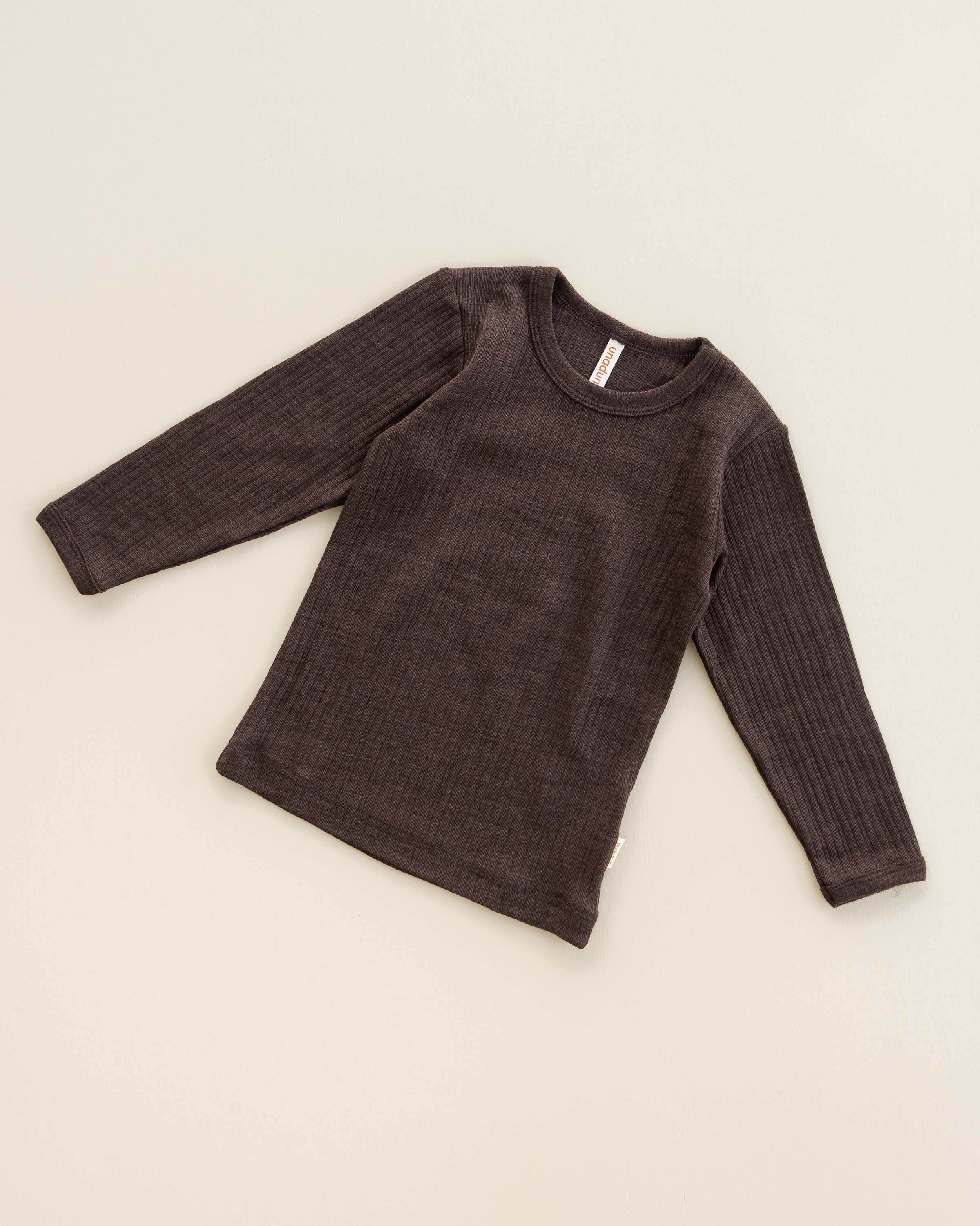 Shirt longleeves rib wool/silk - wakame