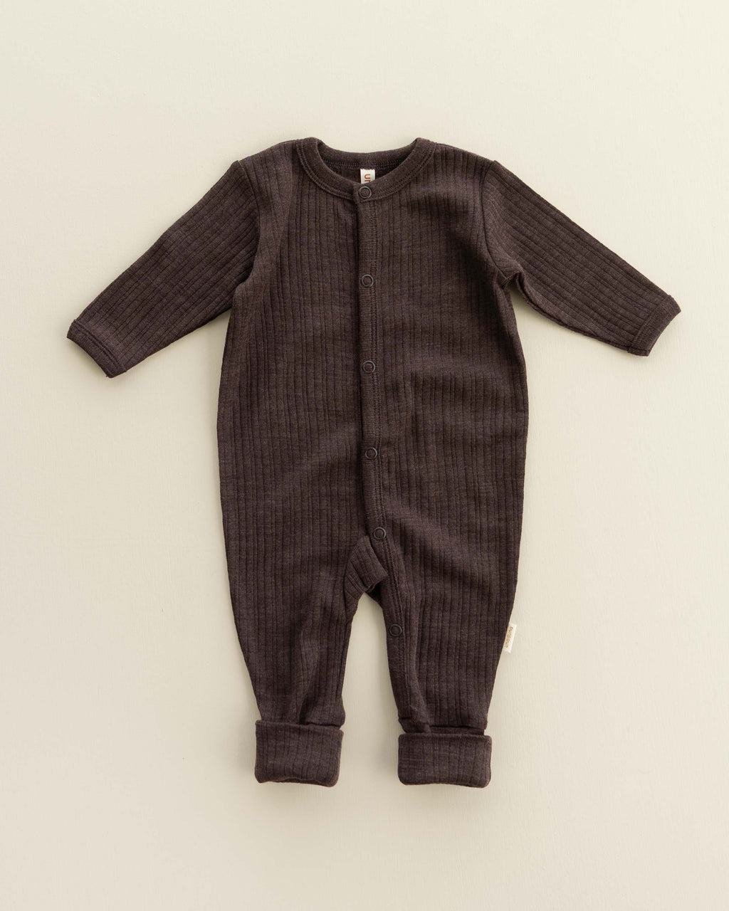 Onesie rib 2 in 1 feet wool/silk - wakame