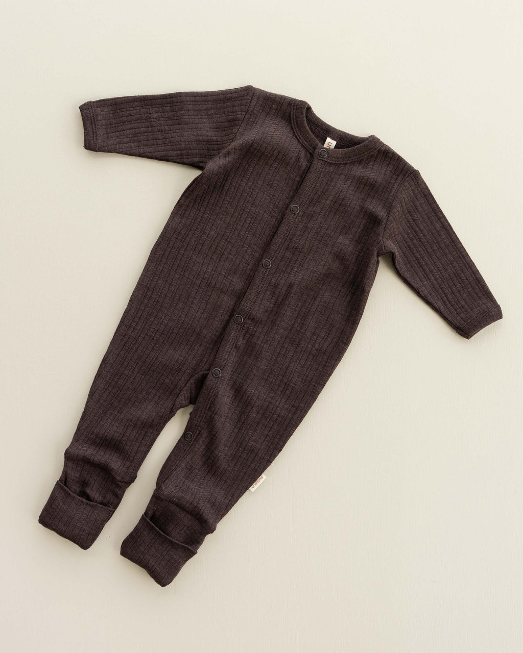 Onesie rib 2 in 1 feet wool/silk - wakame