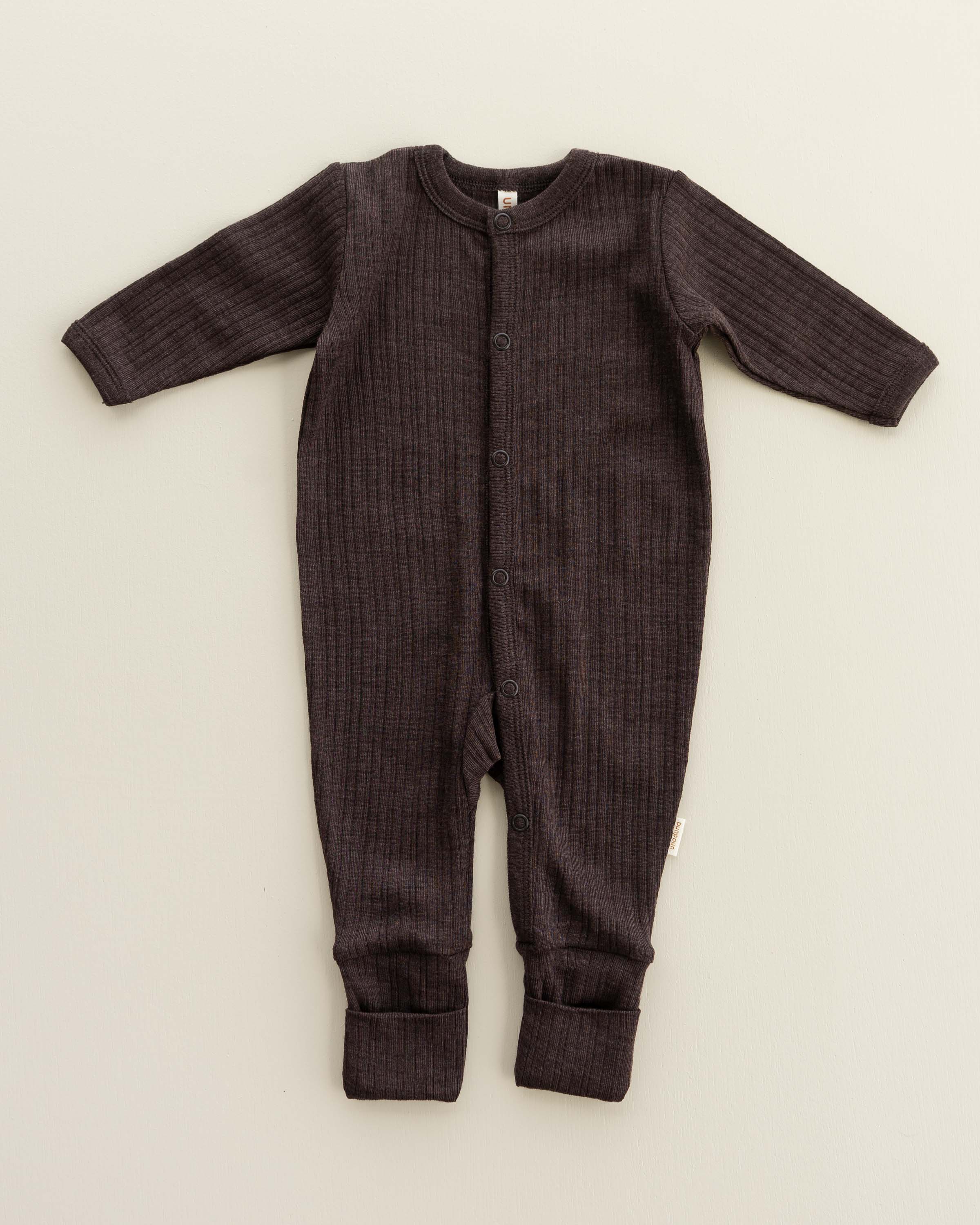 Onesie rib 2 in 1 feet wool/silk - wakame