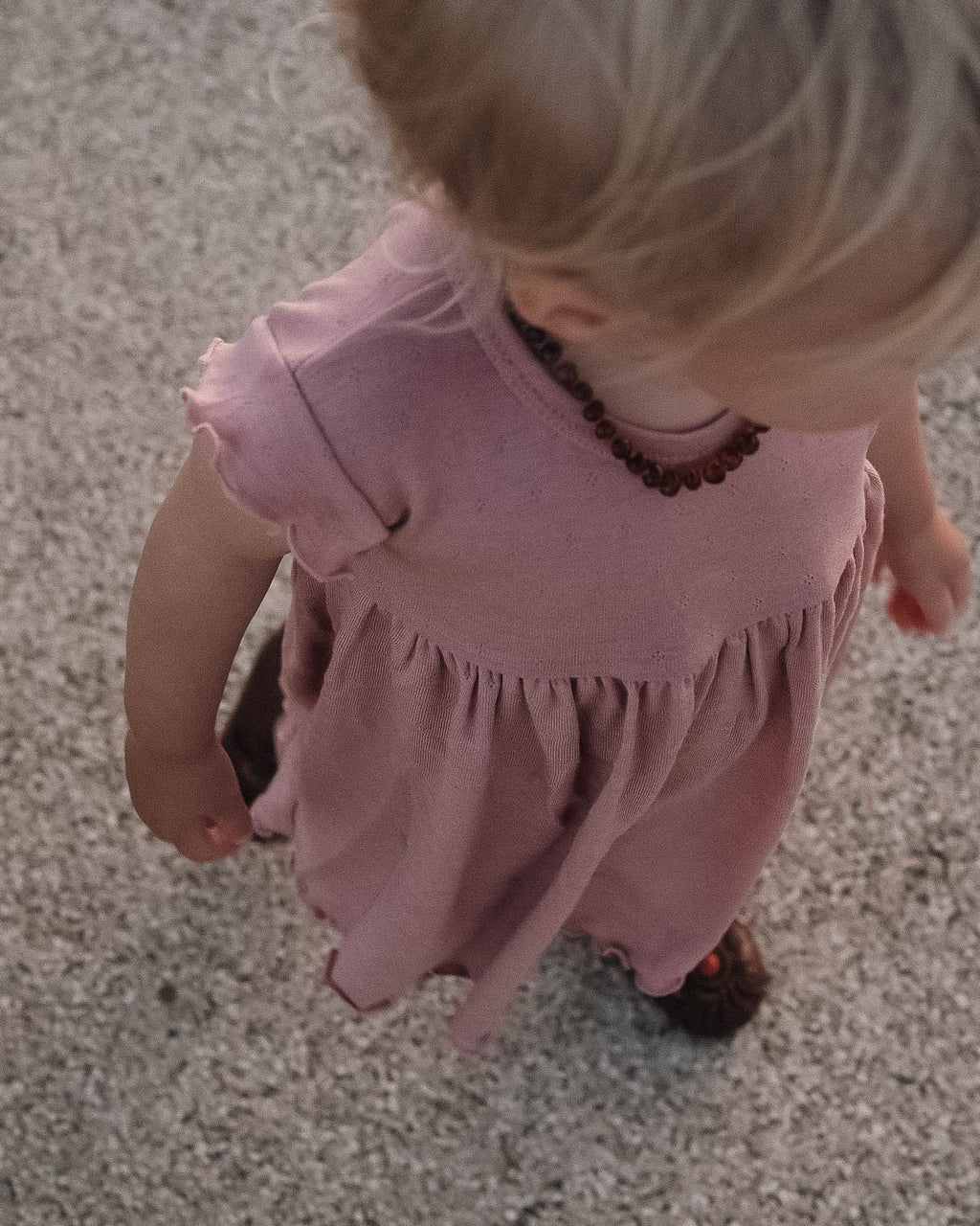 Summer dress wool/silk - cameo rose 