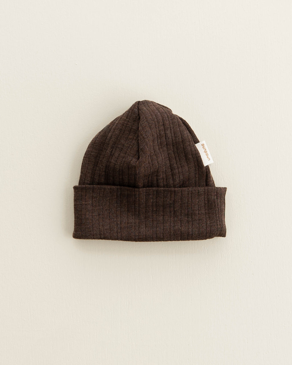 Baby hat rib wool/silk - cocoa