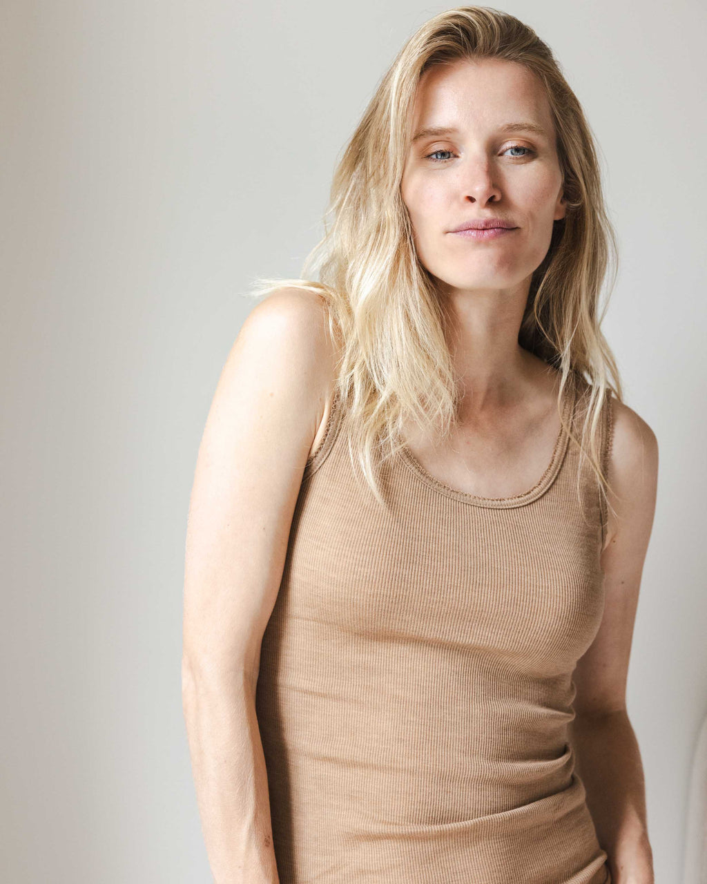 Singlet tiny rib wool - semla