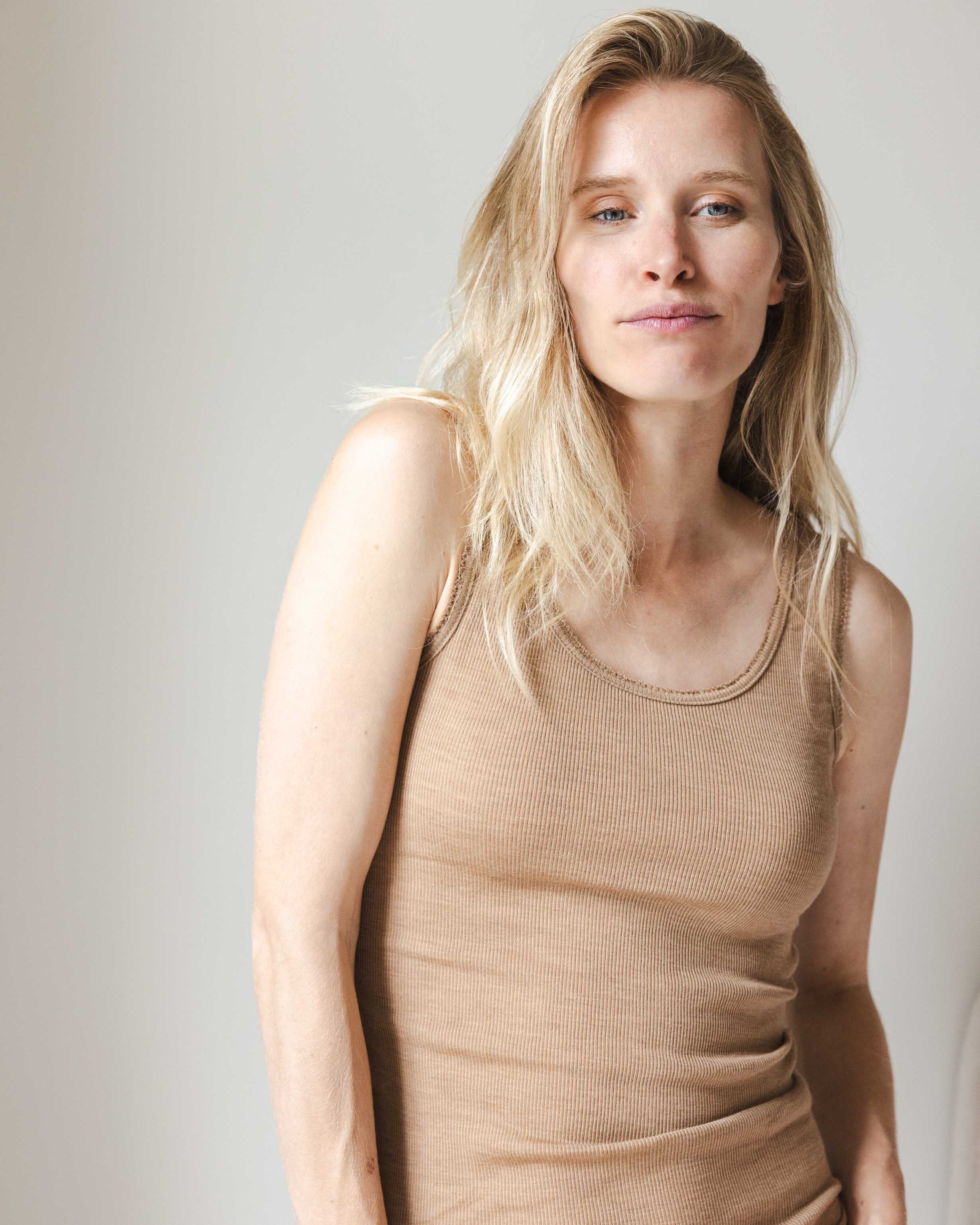 Singlet tiny rib wool - semla