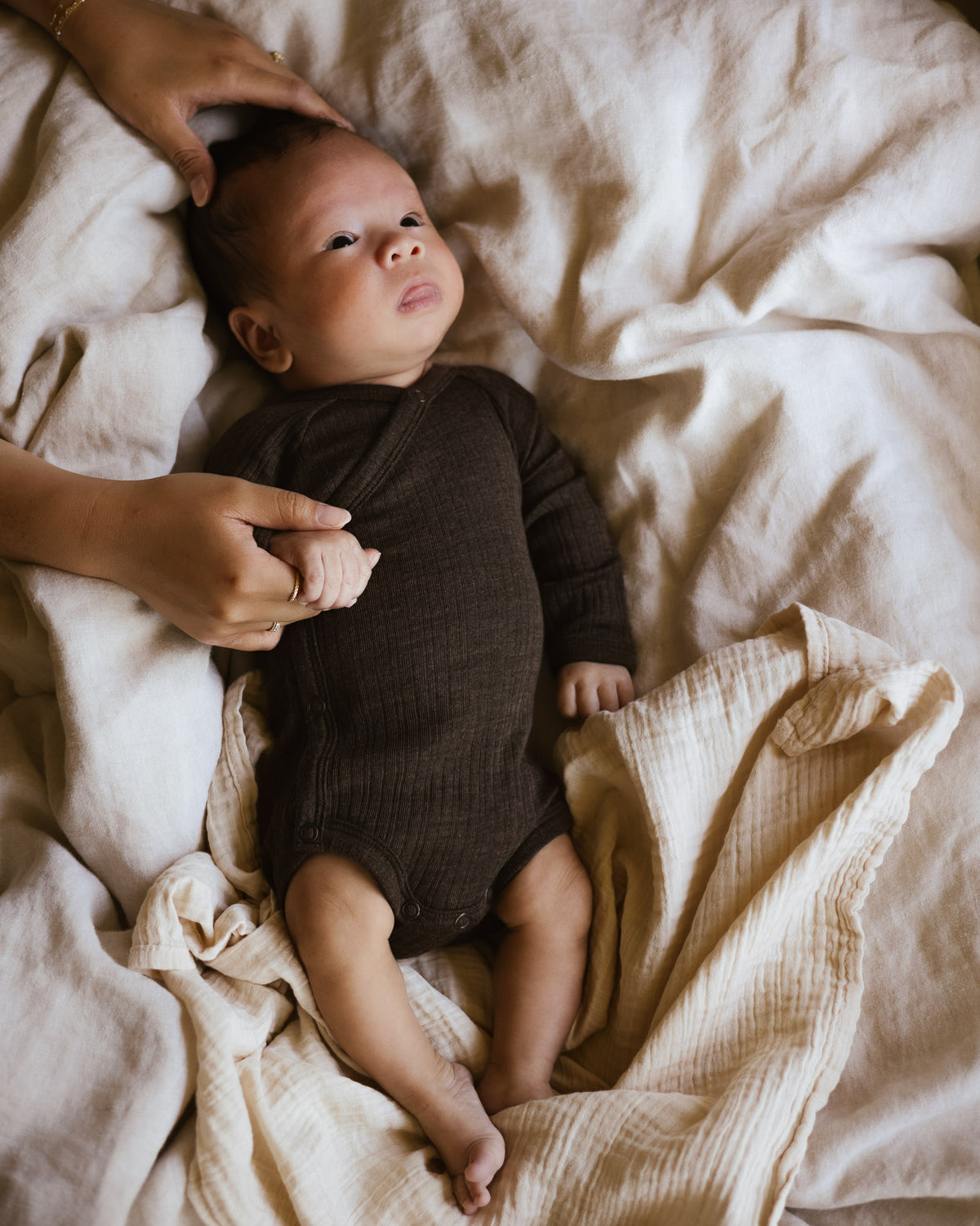 Wrap around body rib wool/silk - cocoa