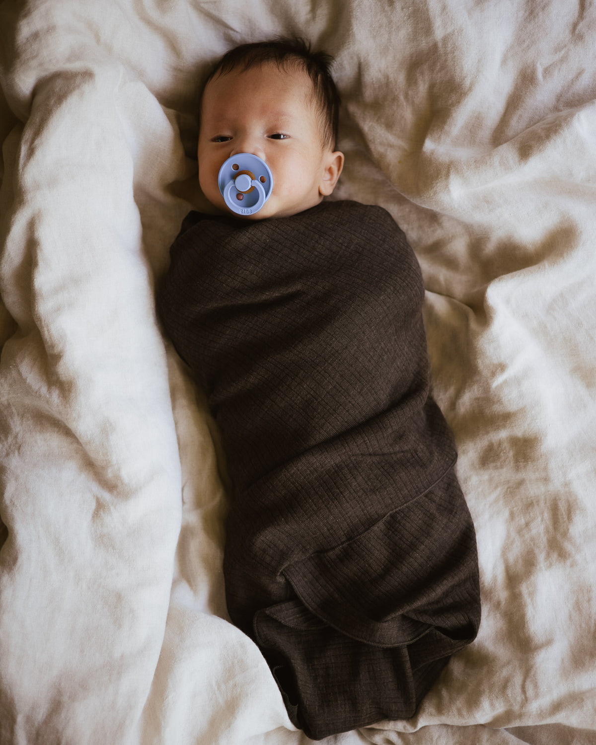 Baby blanket made of wool/silk - cocoa