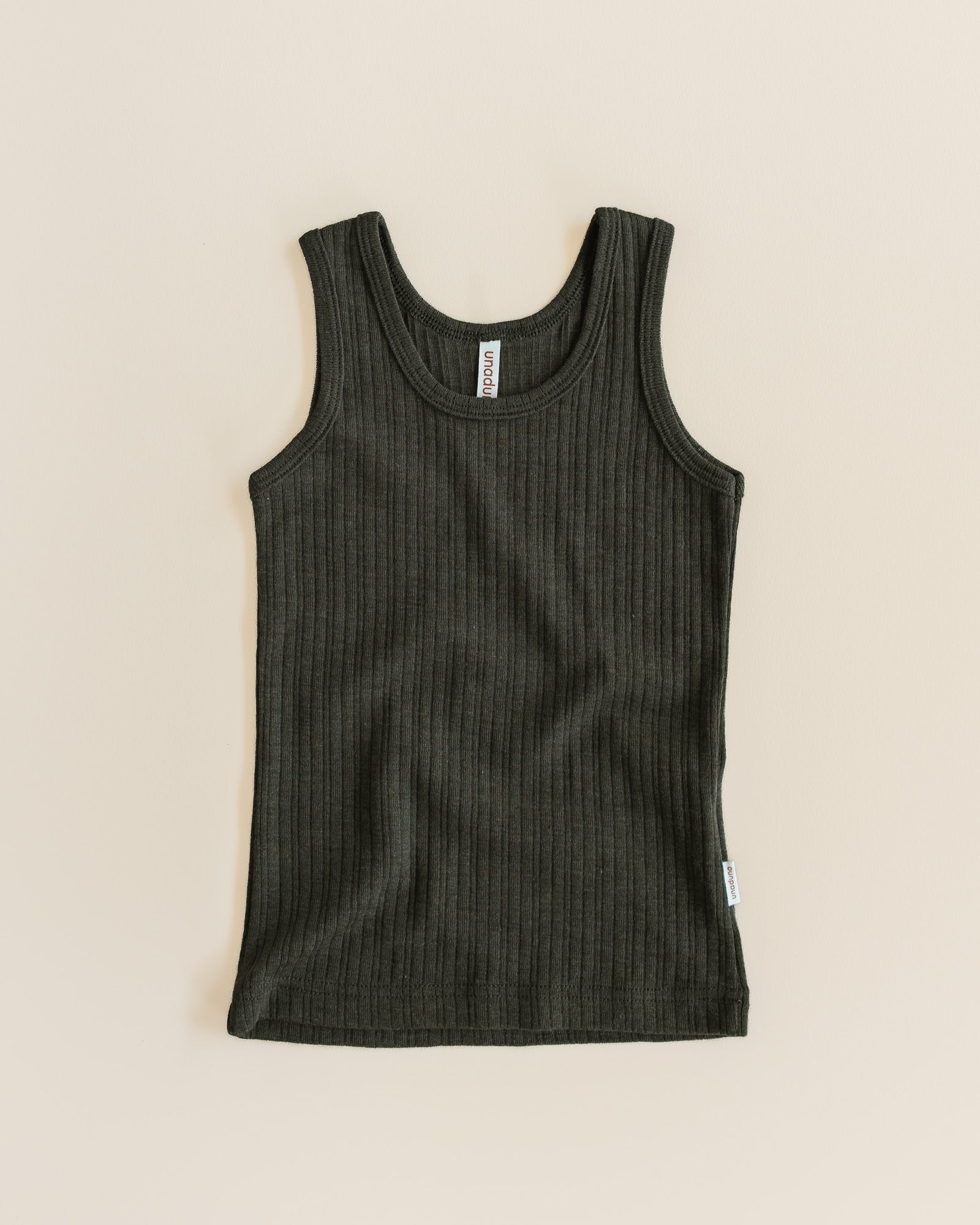Kids undershirt striped ajour wool/silk - wakame