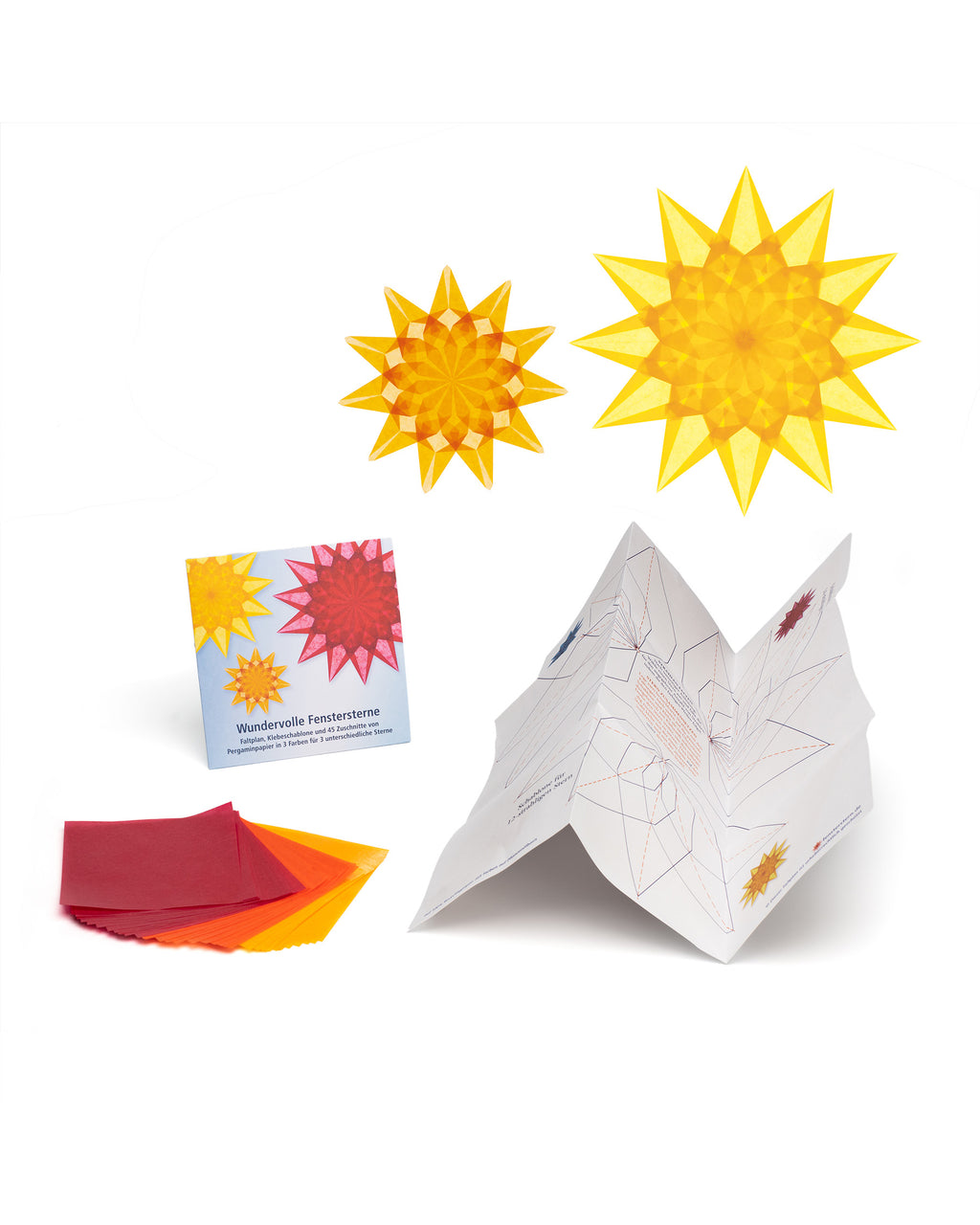 Folding set stars difficult - golden yellow