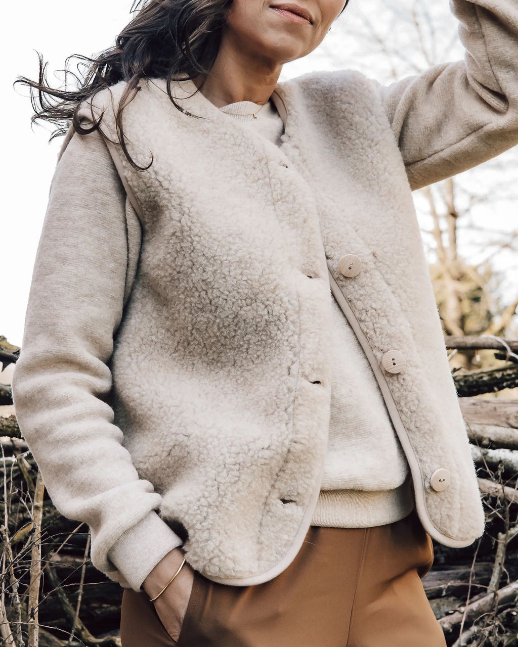 Alwero - Dames vest PO - sand brown_
