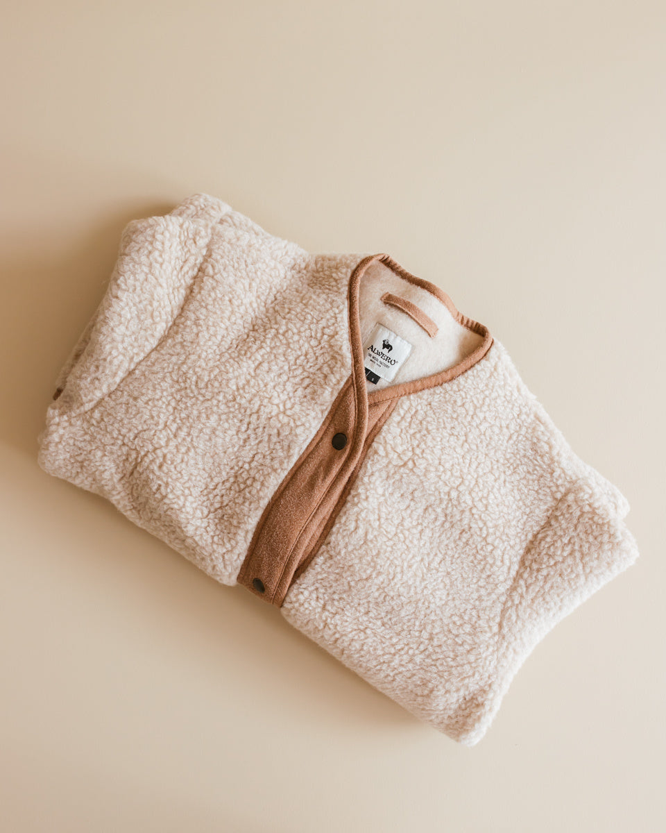 alwero Dames jas Aranga van wol - beige:bruin