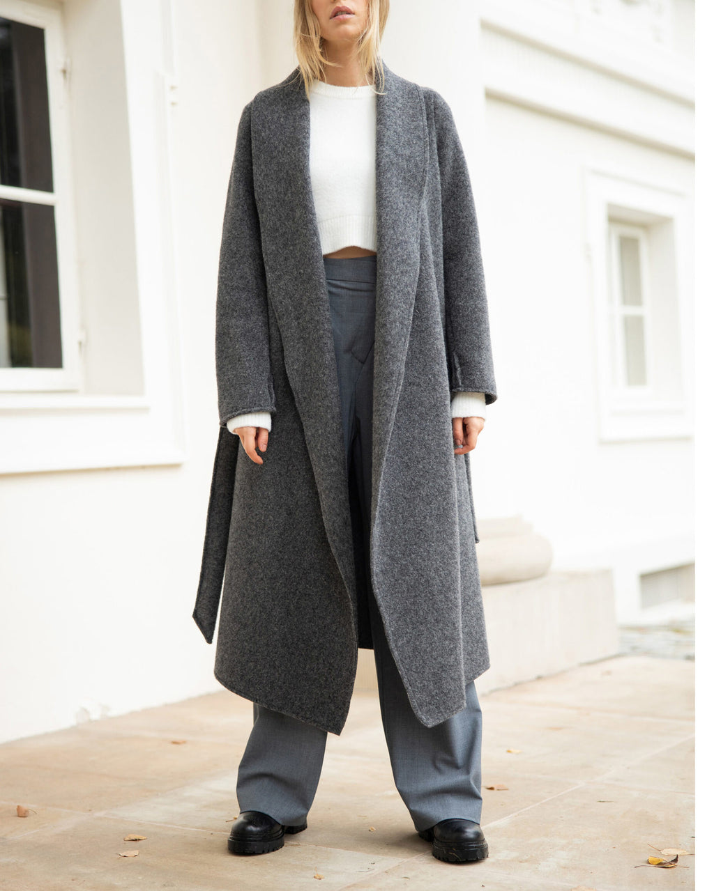 Alwero dames mantel hiroko antraciet grijs