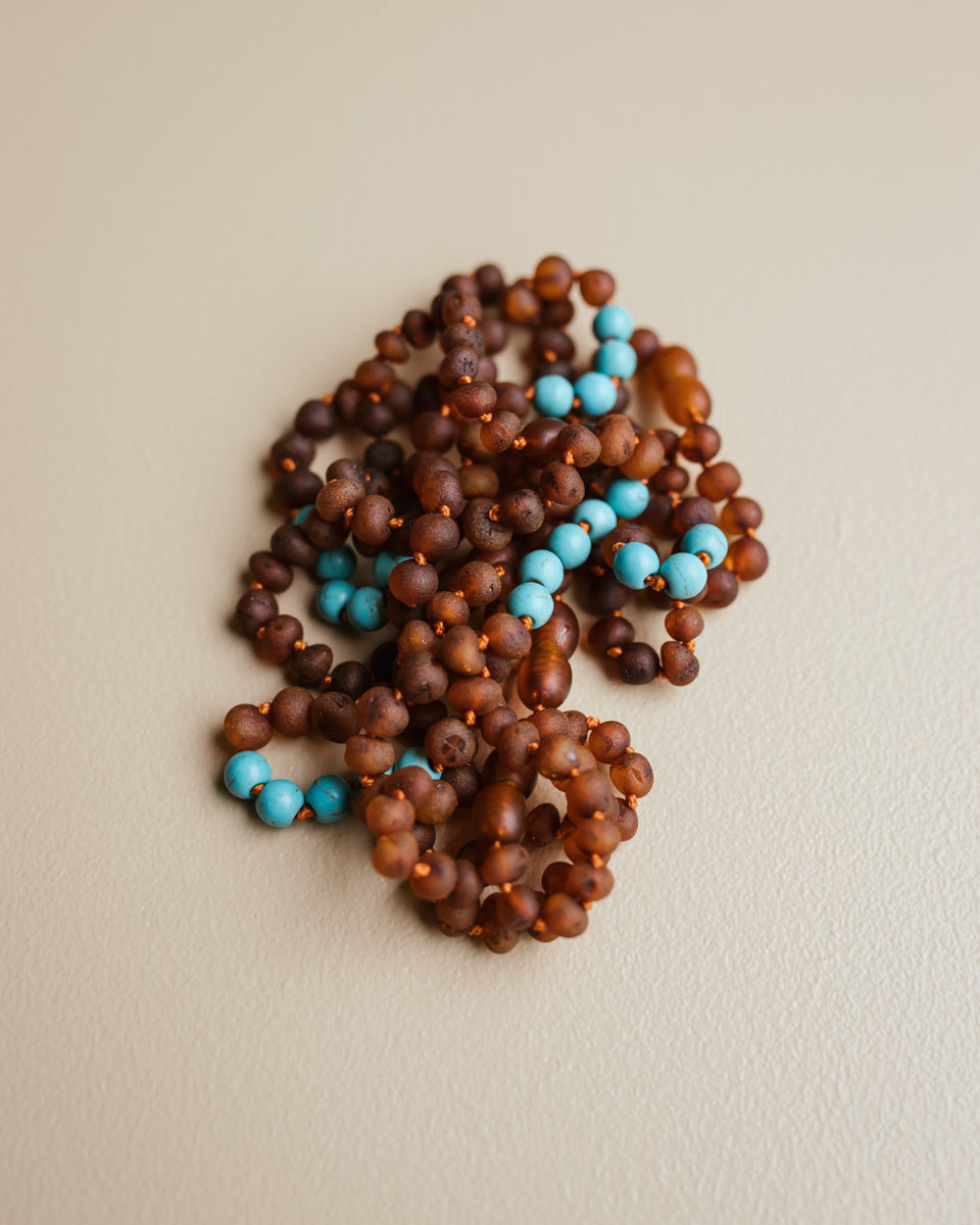 Amber bracelets turkoois cognac raw copyright Ziloen
