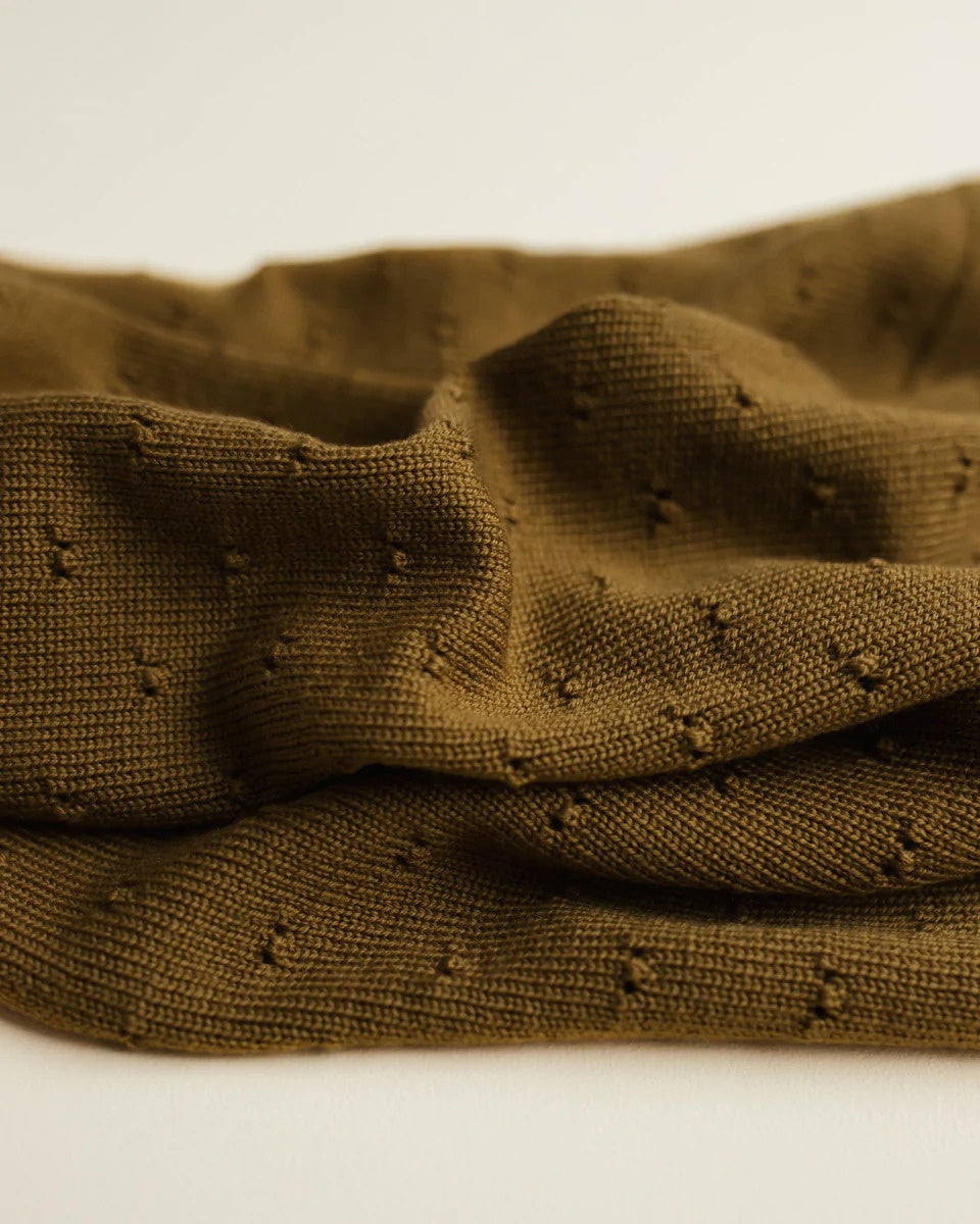 Baby deken van wol Bibi - mustard 3