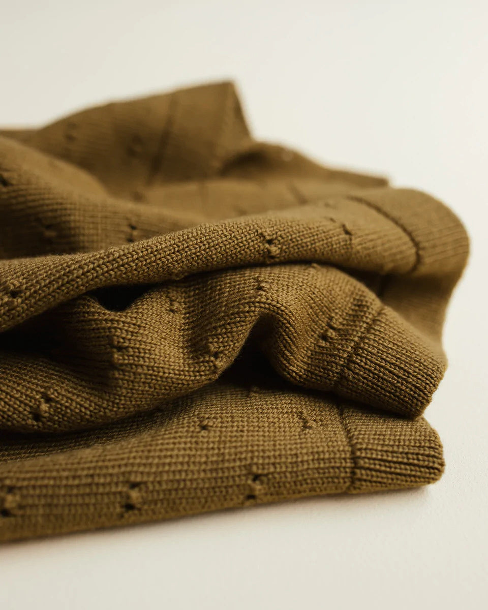 Baby deken van wol Bibi - mustard 5