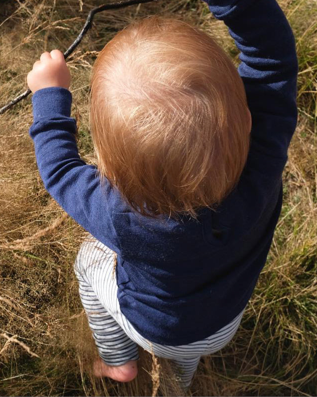 Baby shirtje wol-zijde - blauw_