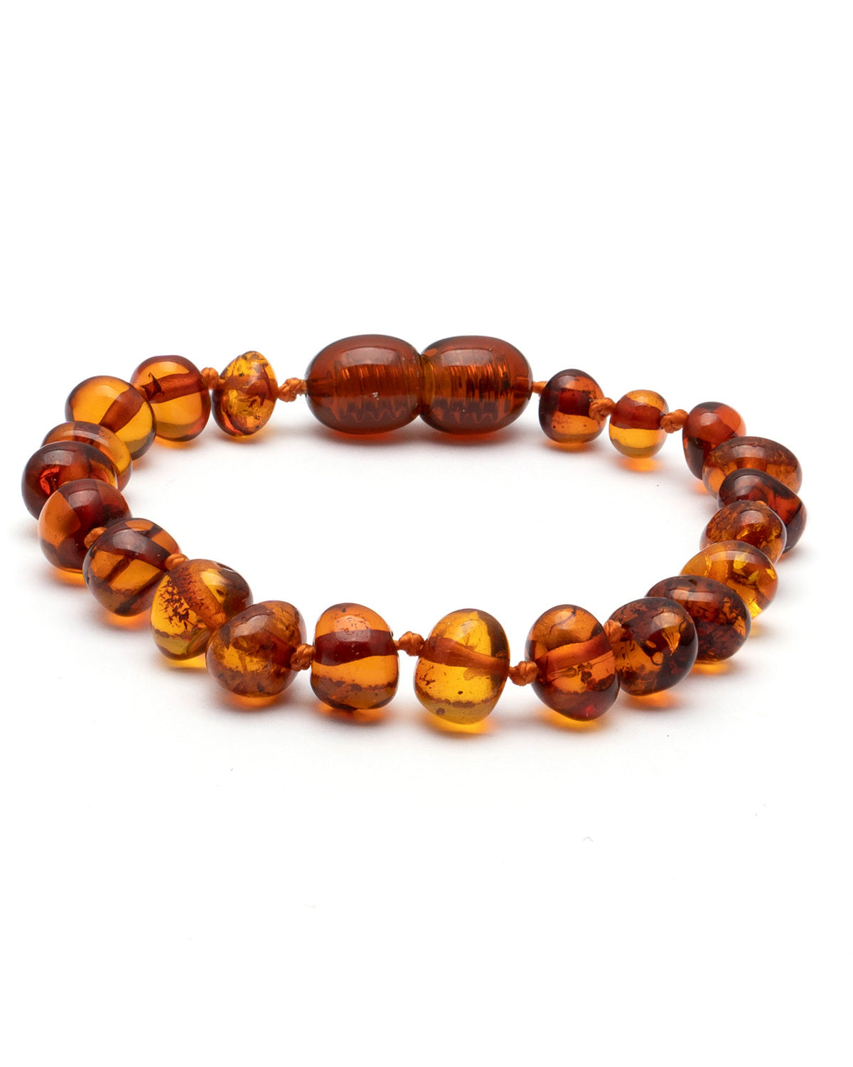 Barnsteen-dames-armband-cognac