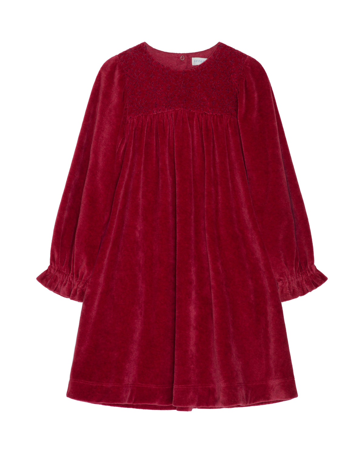 Children's dress velvet - ruby 