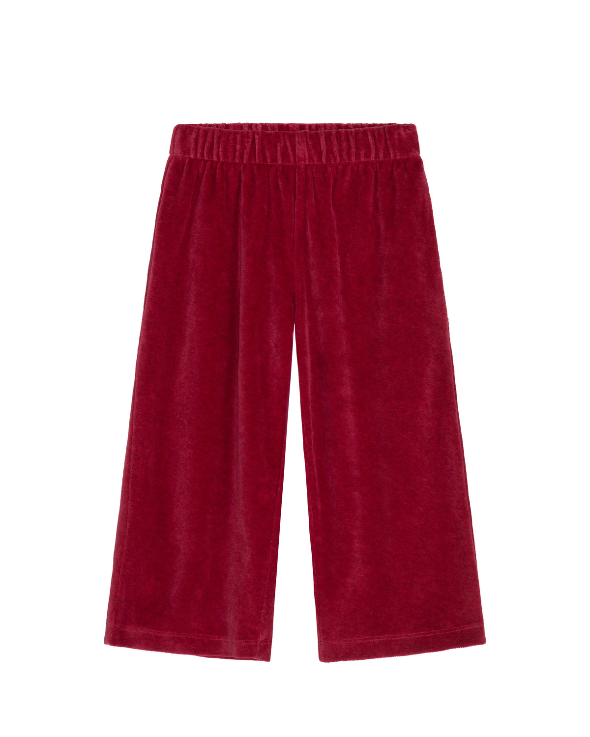 Kids velour trousers - ruby