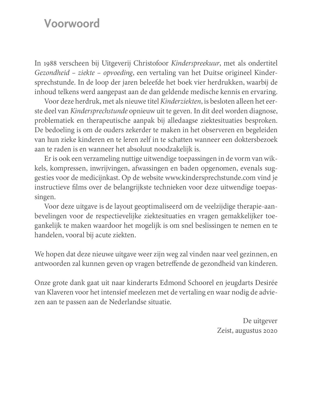 Christofoor Kinderziekten oorzaak en behandeling Voorwoord