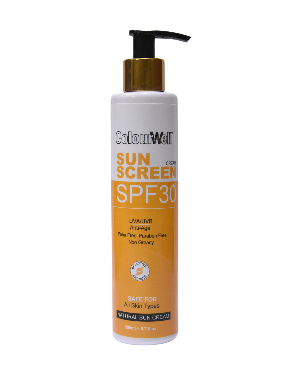 Colourwell suncream SPF30 200ml bottle