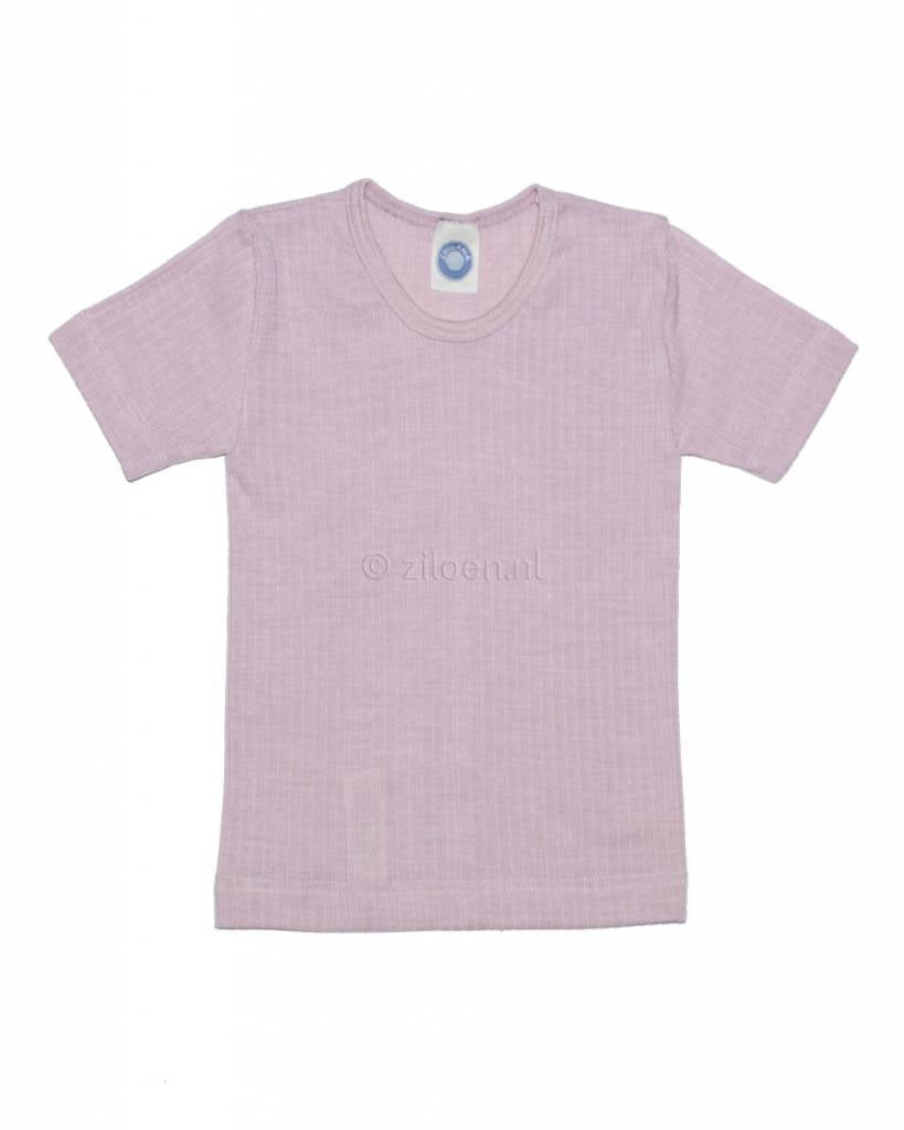 cosilana-kinder-shirt-korte-mouw-wol-zijde-katoen-roze