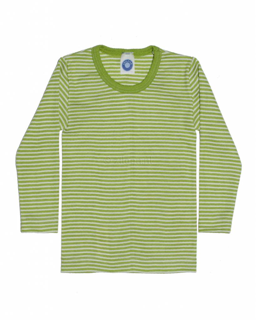 cosilana-kindershirt-wol-zijde-groen-gestreept