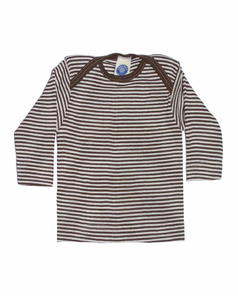 Cosilana-shirt-wol-zijde-bruin-gestreept