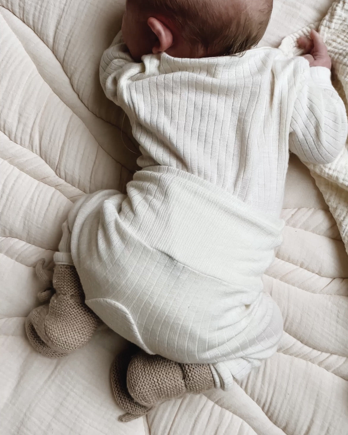 Cosilana wol zijde katoen baby broekje shirtje