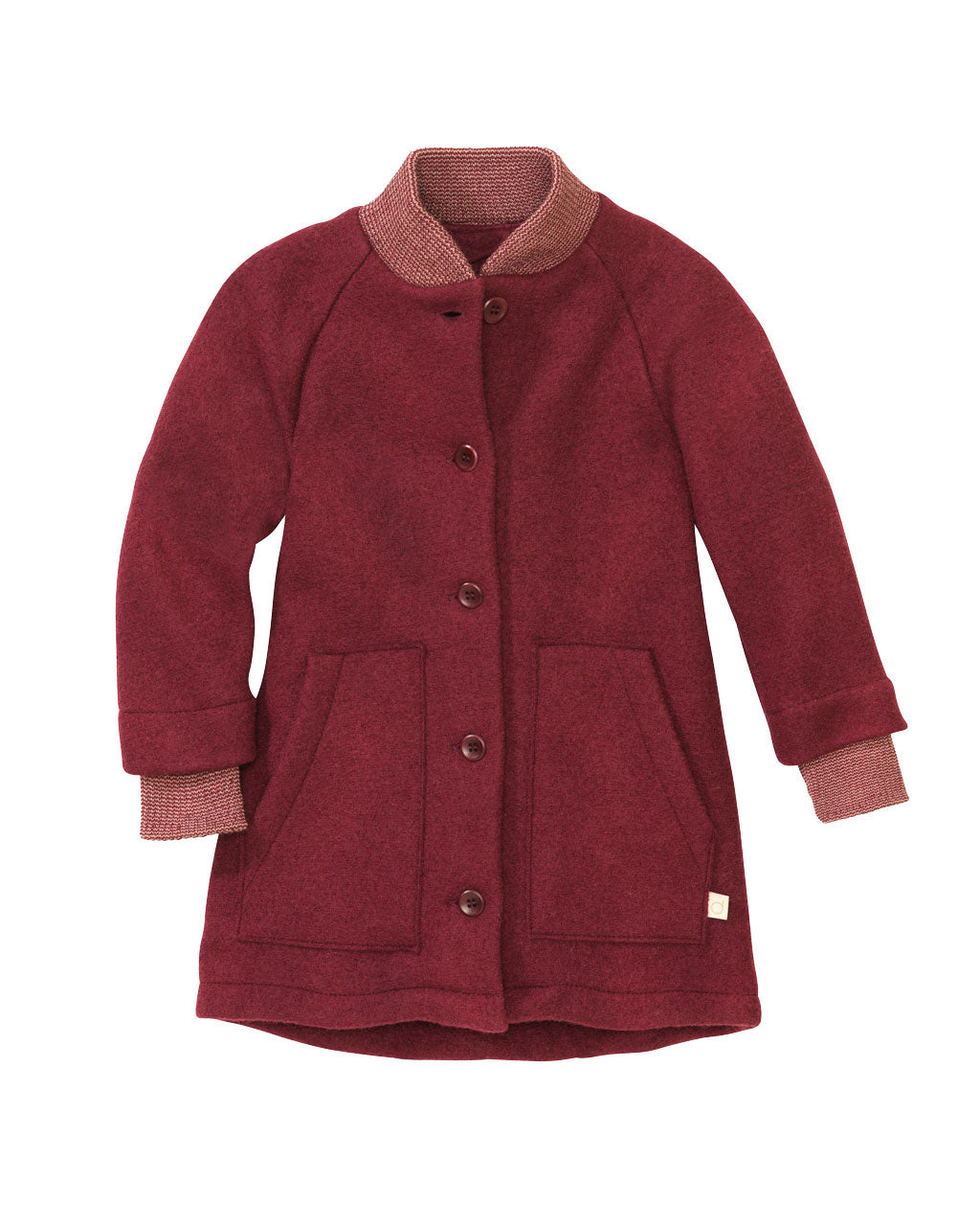 Disana Kindermantel van merino wol - cassis