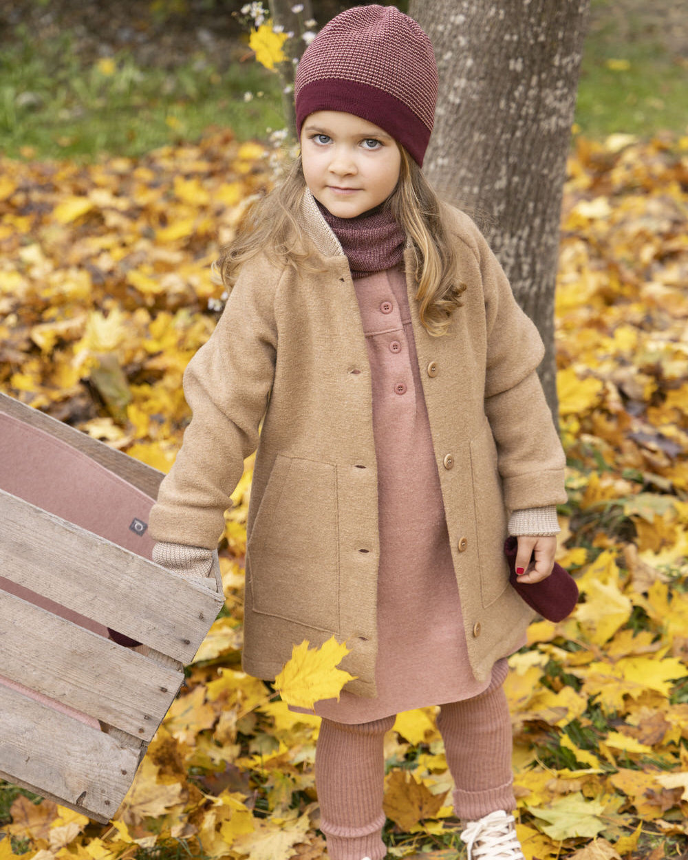 Disana Kindermantel van merino wol - karamel 4