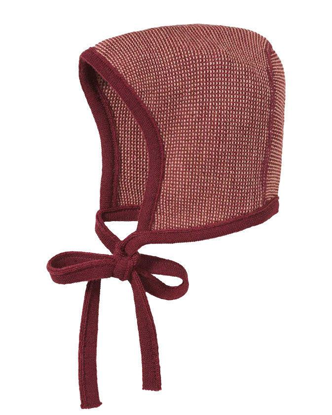 Disana Mutsje van merino wol - cassis:roze