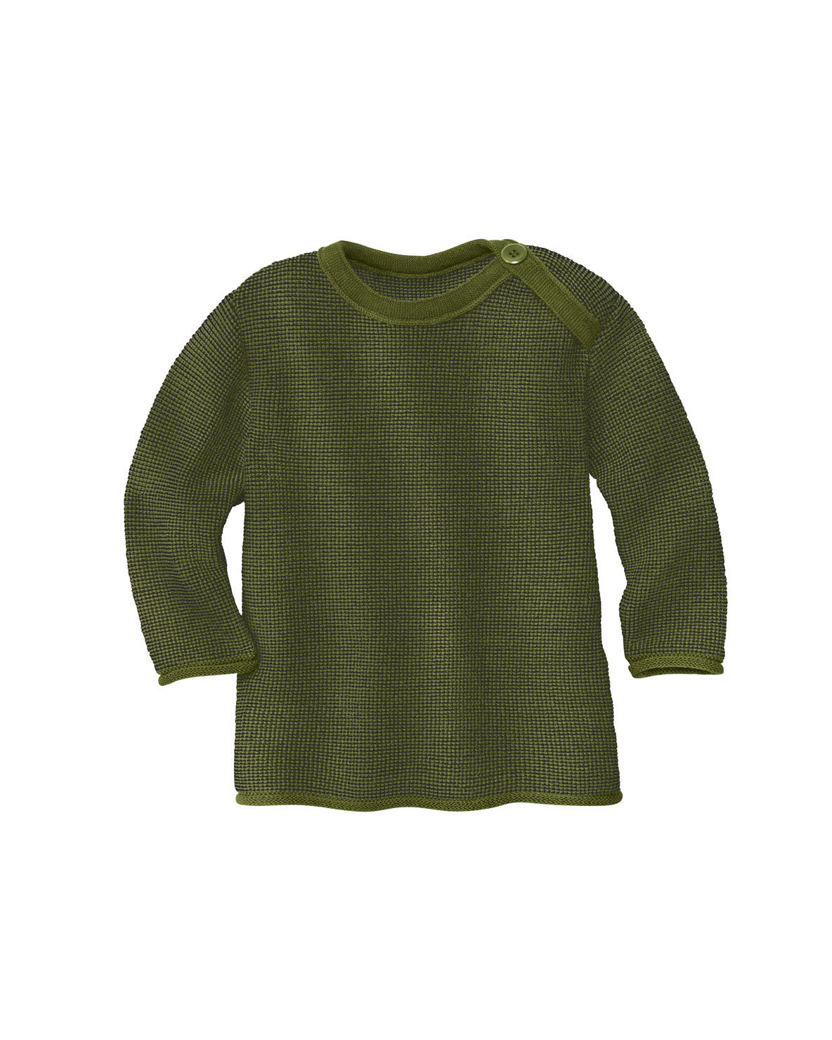 disana Trui van merino wol - olive:antraciet
