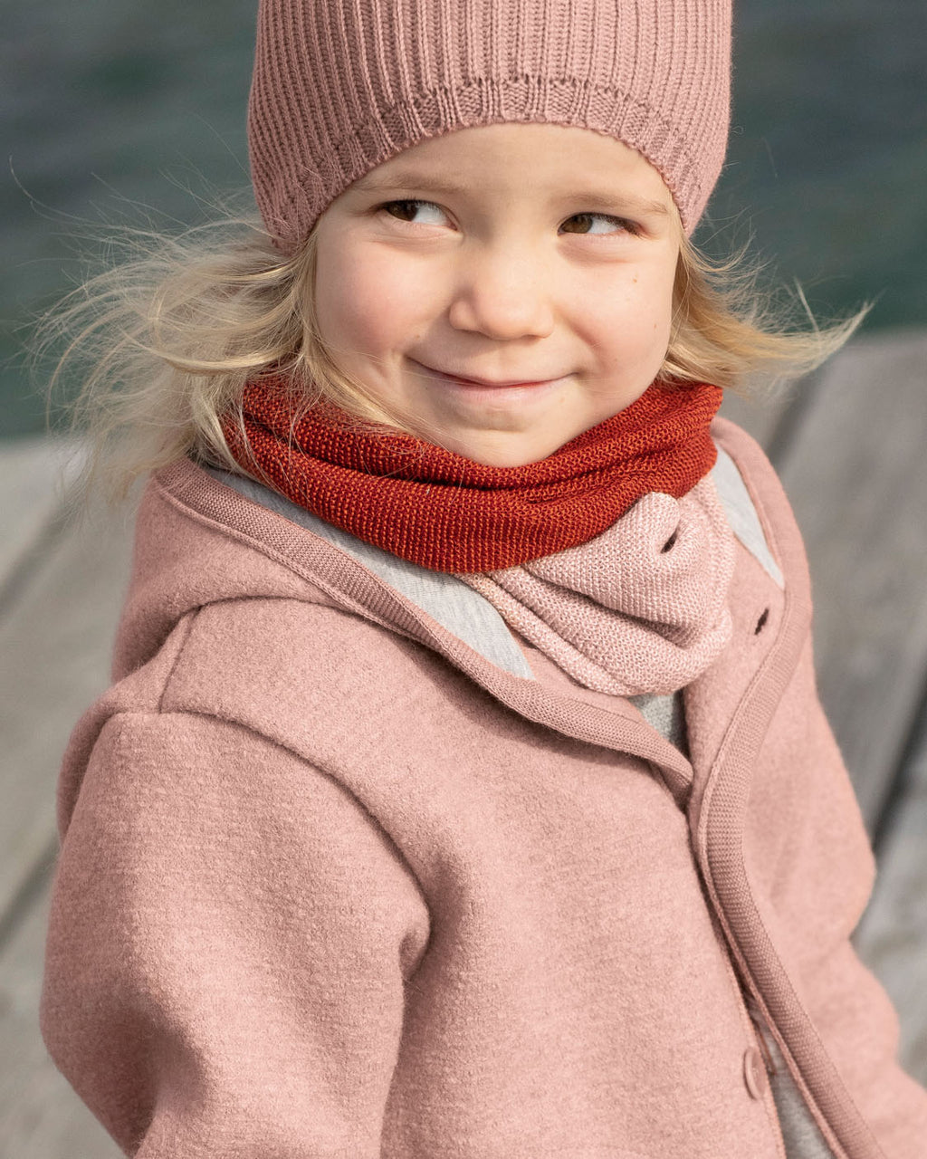 Loop scarf - soft pink/natural