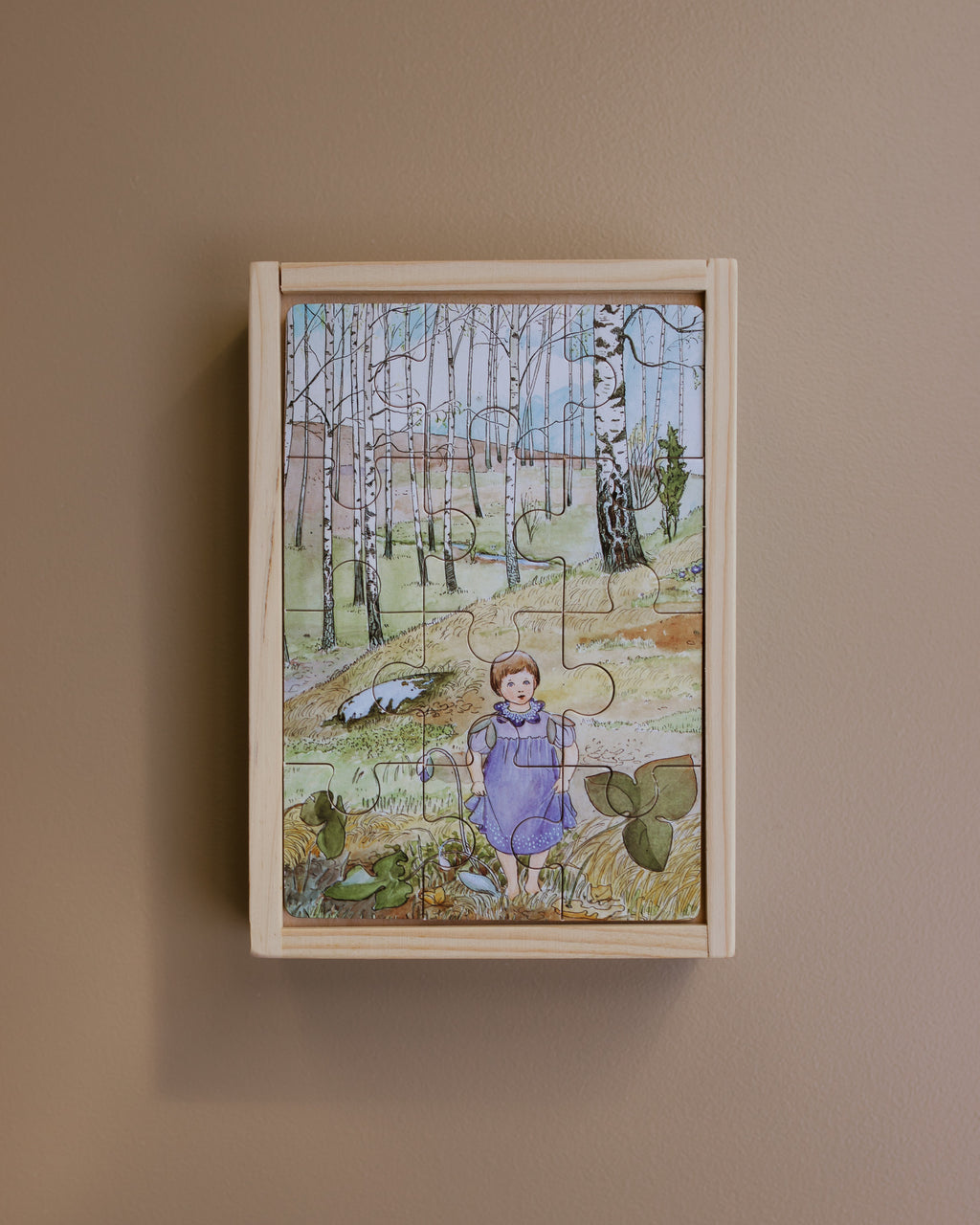 Elsa Beskow 4 houten puzzels natuur copyright Ziloen