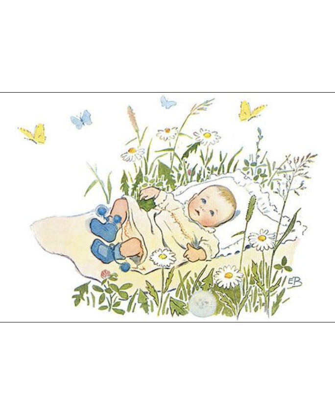 Elsa Beskow kaart baby geboorte kaartje