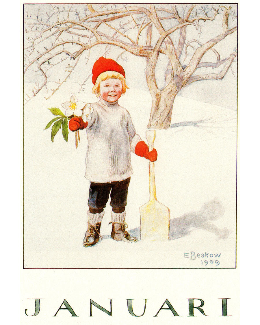 Elsa Beskow kaart januari