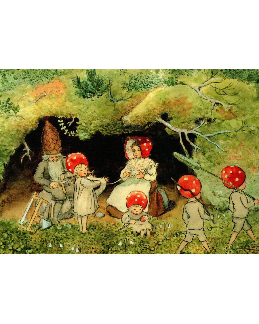 Elsa-Beskow-kaart-kabouterkinderen-thuis