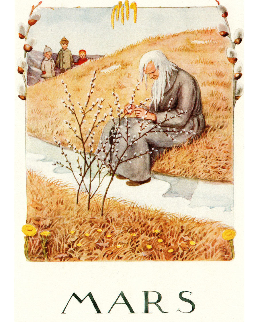 Elsa Beskow kaart maart