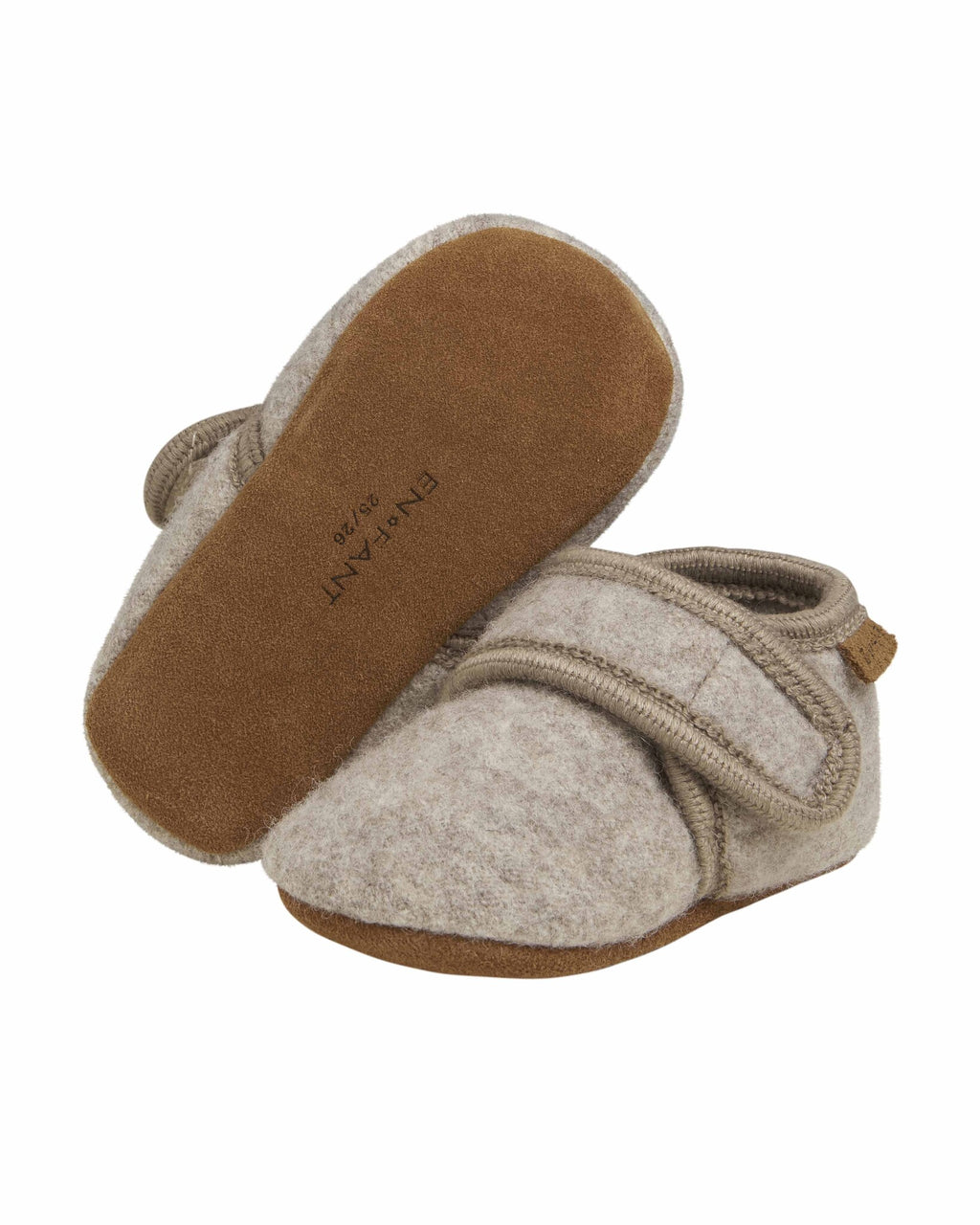 En Fant Wollen slofjes - sand melange 2