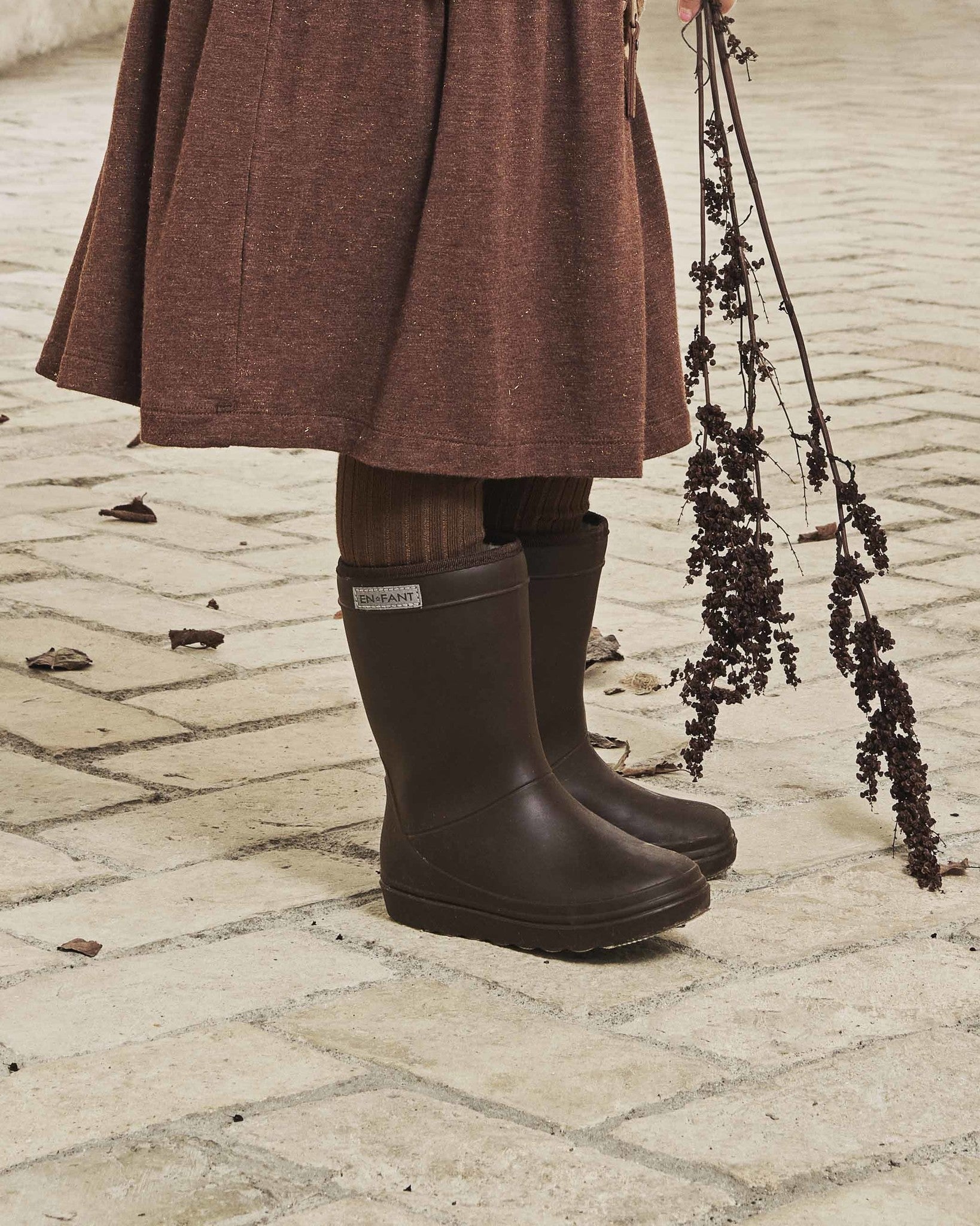 Enfant thermo boots wol coffee bean bruin1