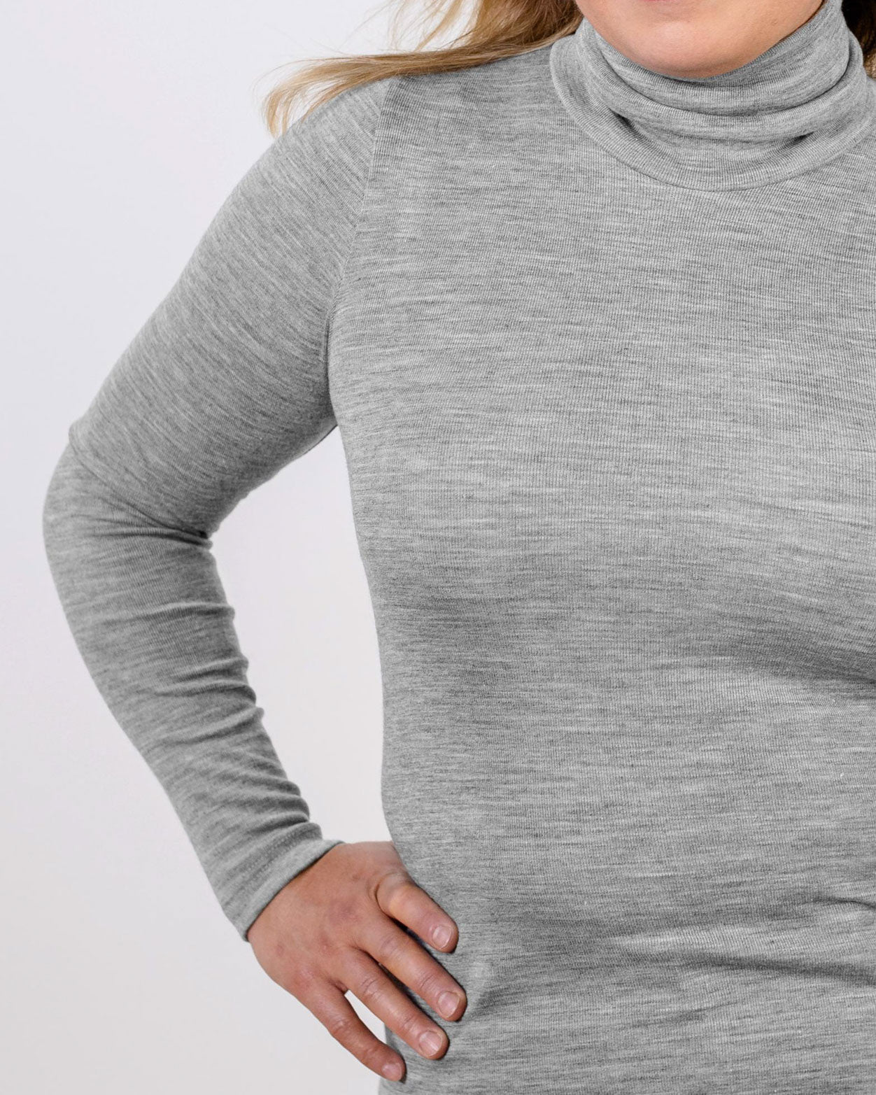 Engel natur - dames shirt met col wol-zijde - grijs