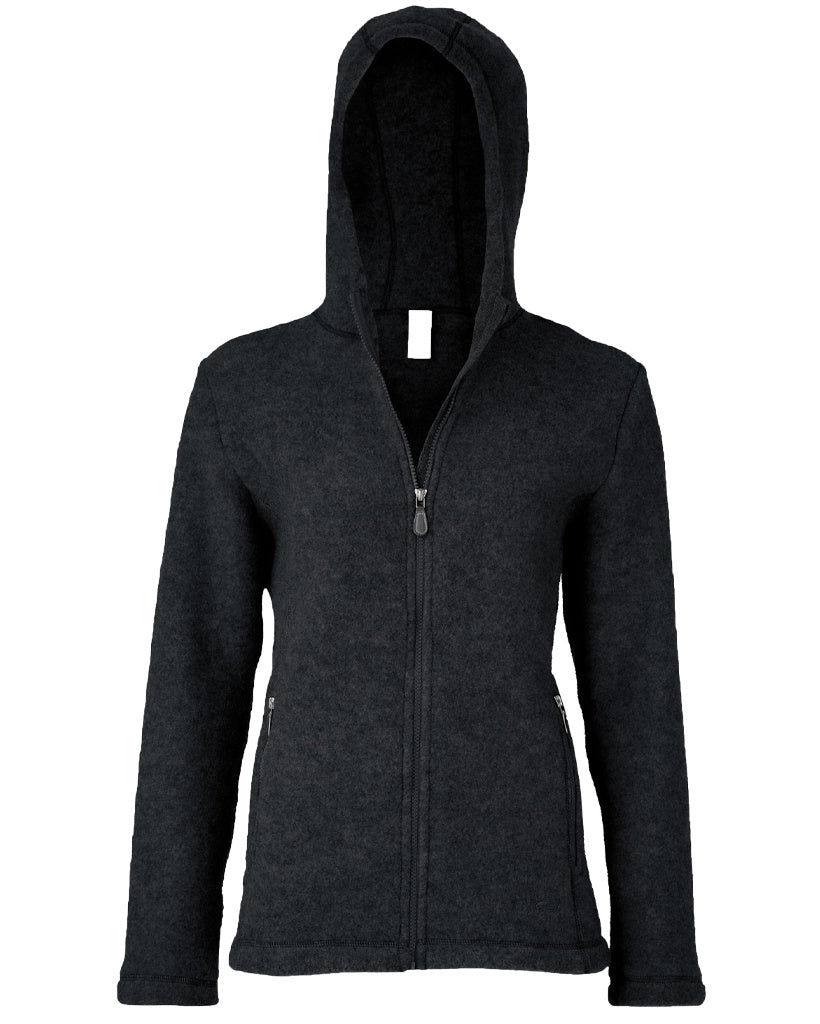 Engel Natur Dames vest van wol:fleece - antraciet
