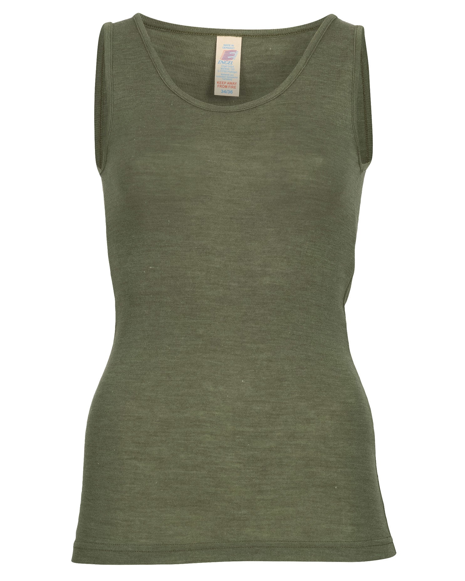 Engel natur hemd voor dames wol:zijde - olive 704010-43E
