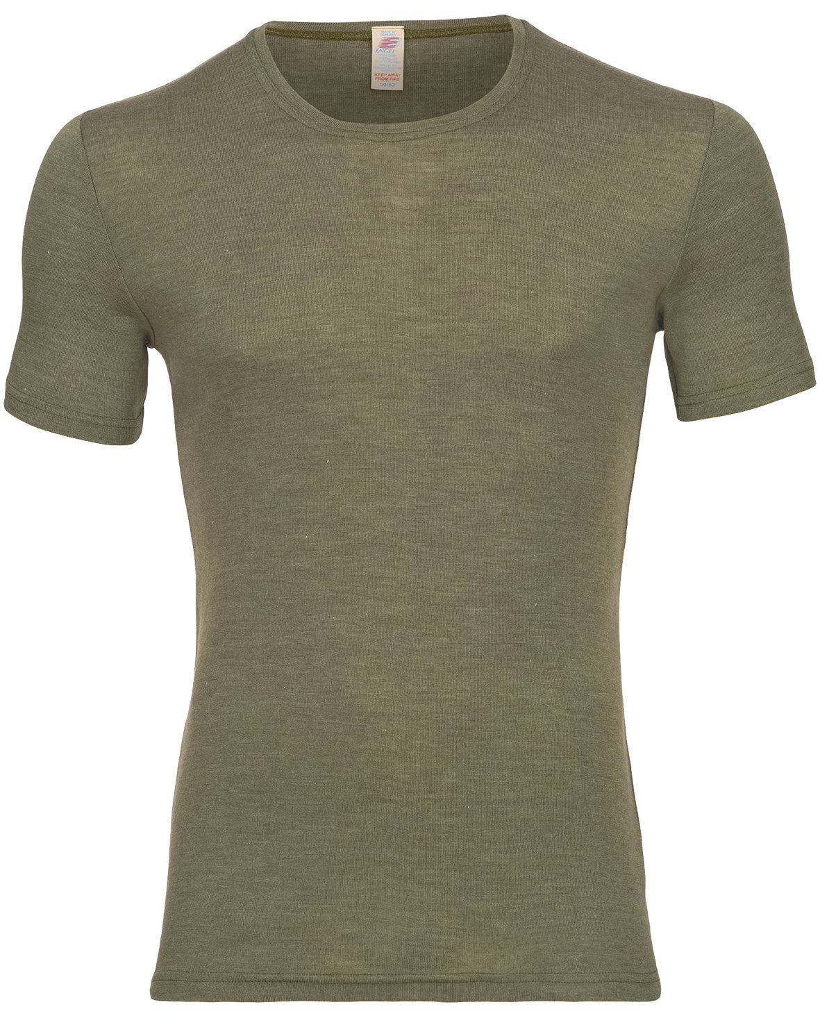 Engel natur herenshirt wol:zijde - olive 704805-43E