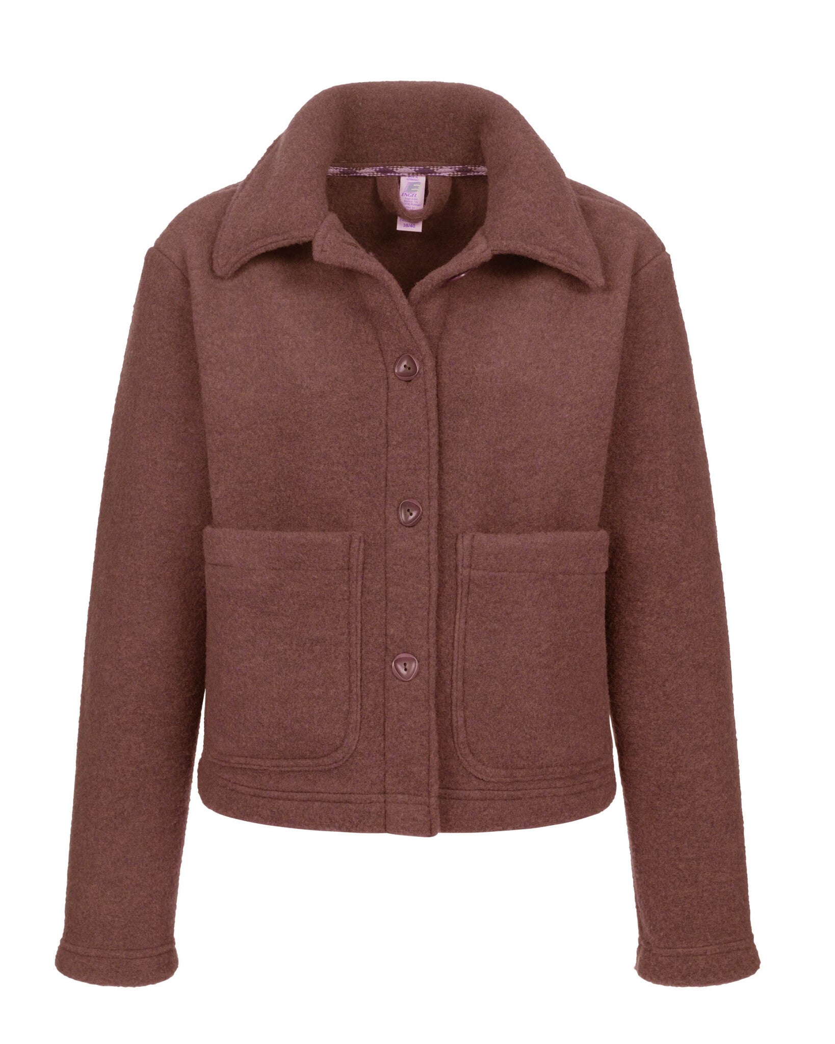 Engel Natur Kort dames jasje van wol:fleece - cinnamon