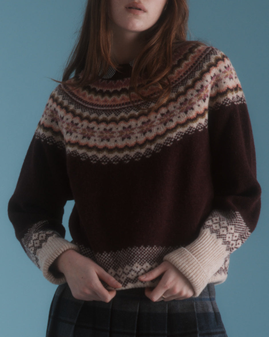 Fairisle trui - beetroot