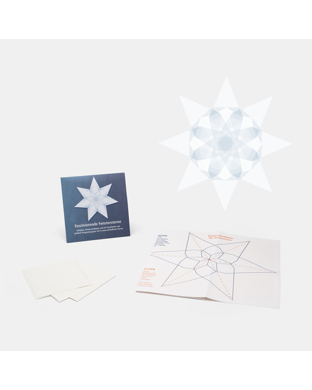 Folding set stars average - white